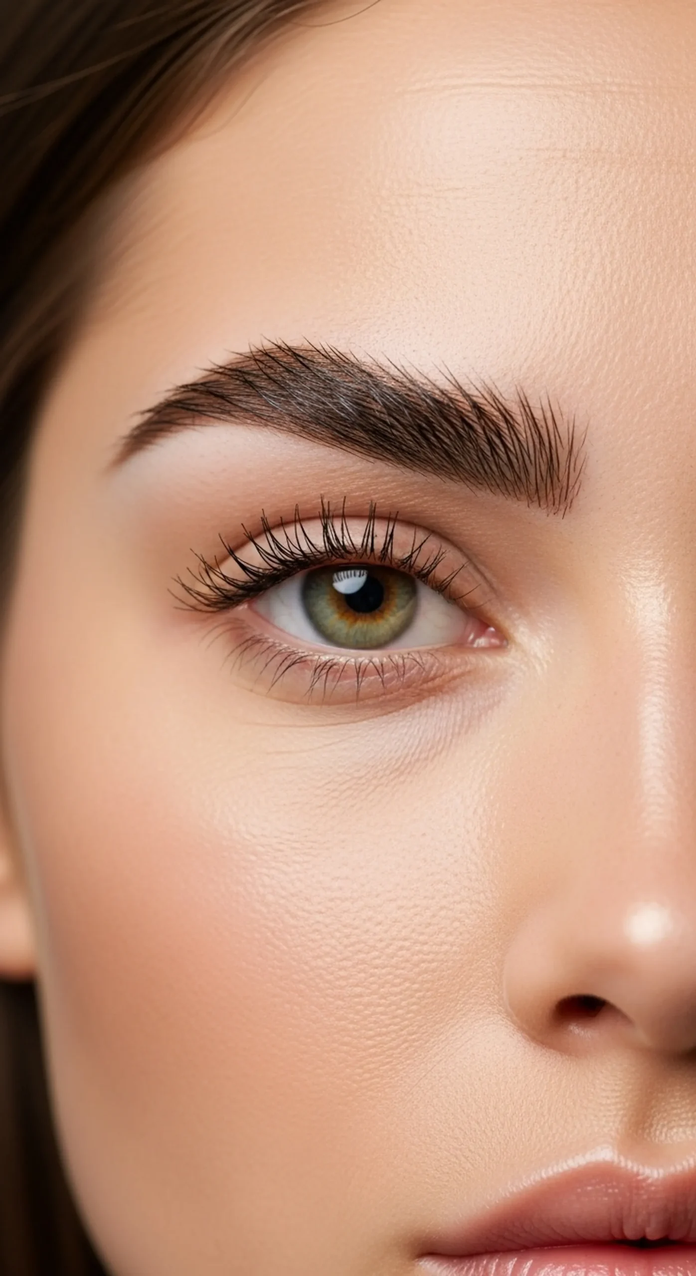 A woman with waxed eyebrow