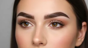 A woman with waxed eyebrow