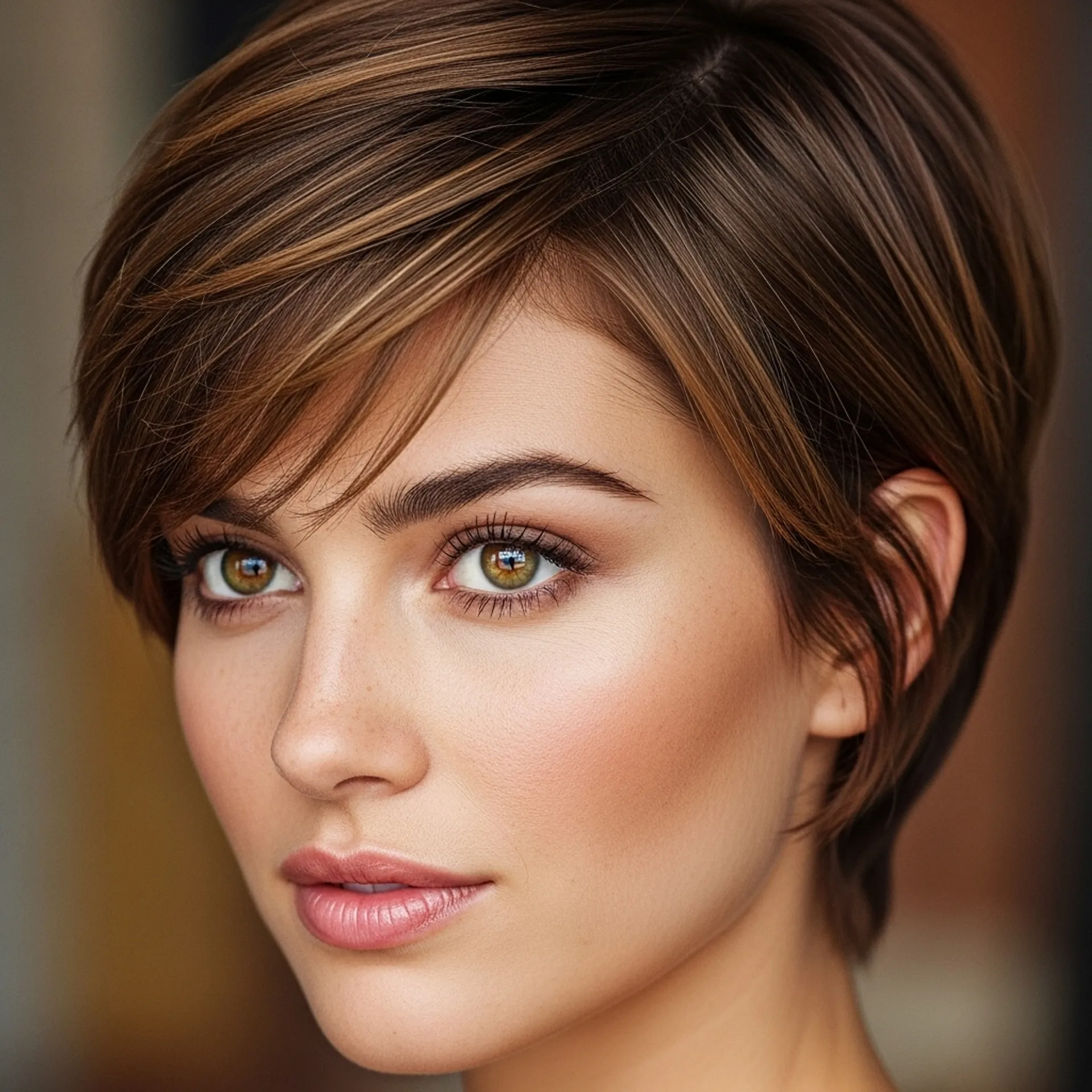 Pixie haircut of a woman