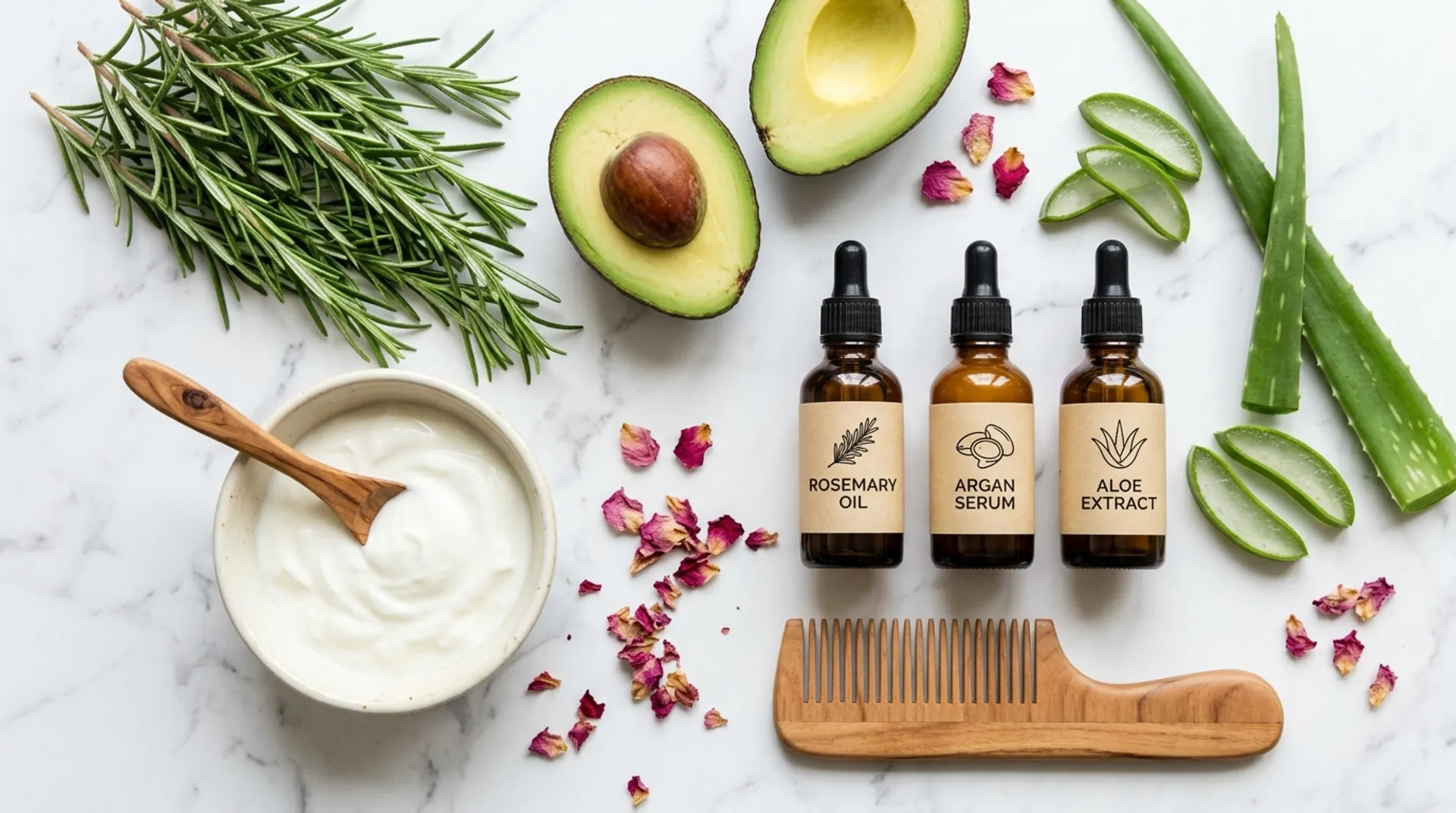 Natural hair care ingredients for scalp health