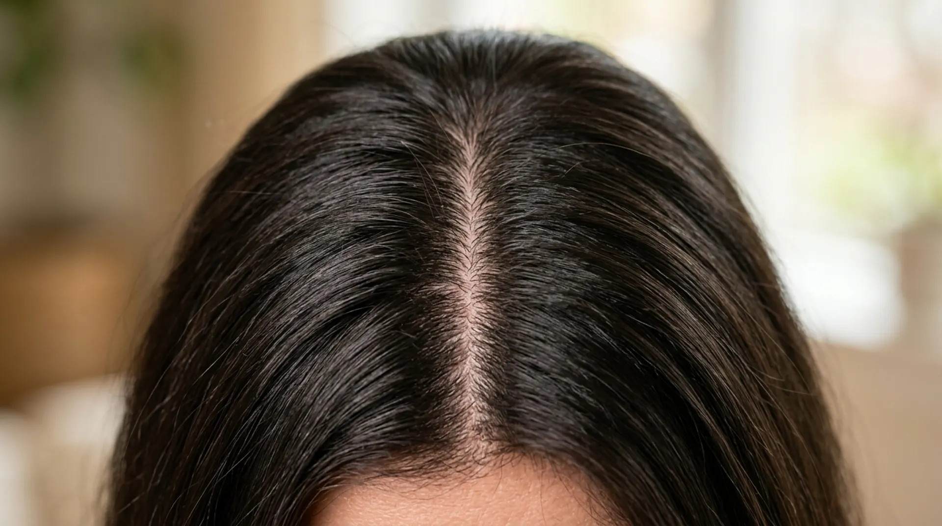 Scalp microbiome healthy hair close-up