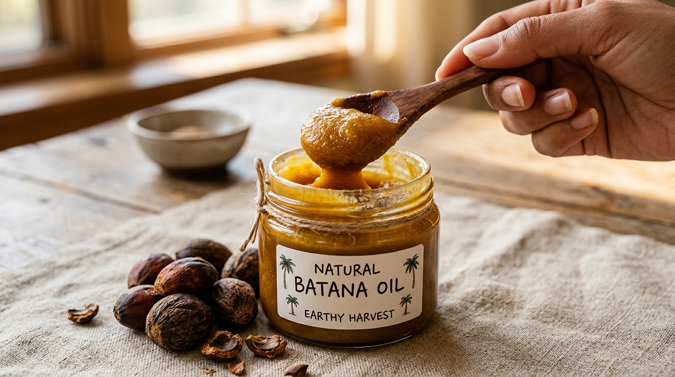 Batana oil in a glass jar