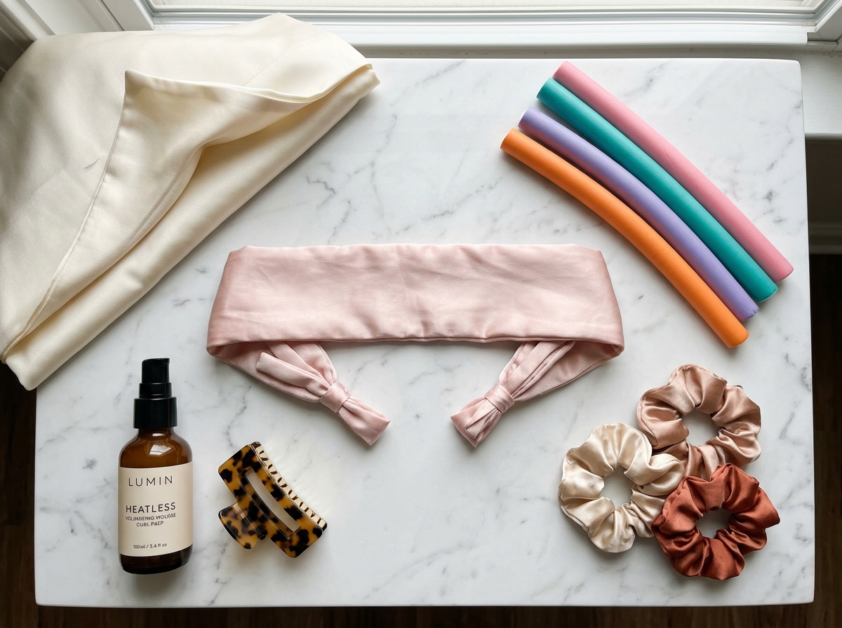Heatless curl tools and accessories
