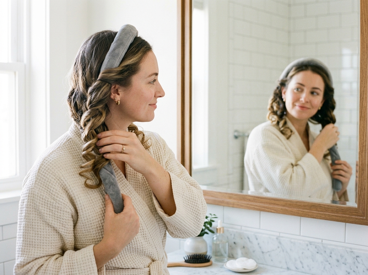 Removing heatless curling headband in the morning
