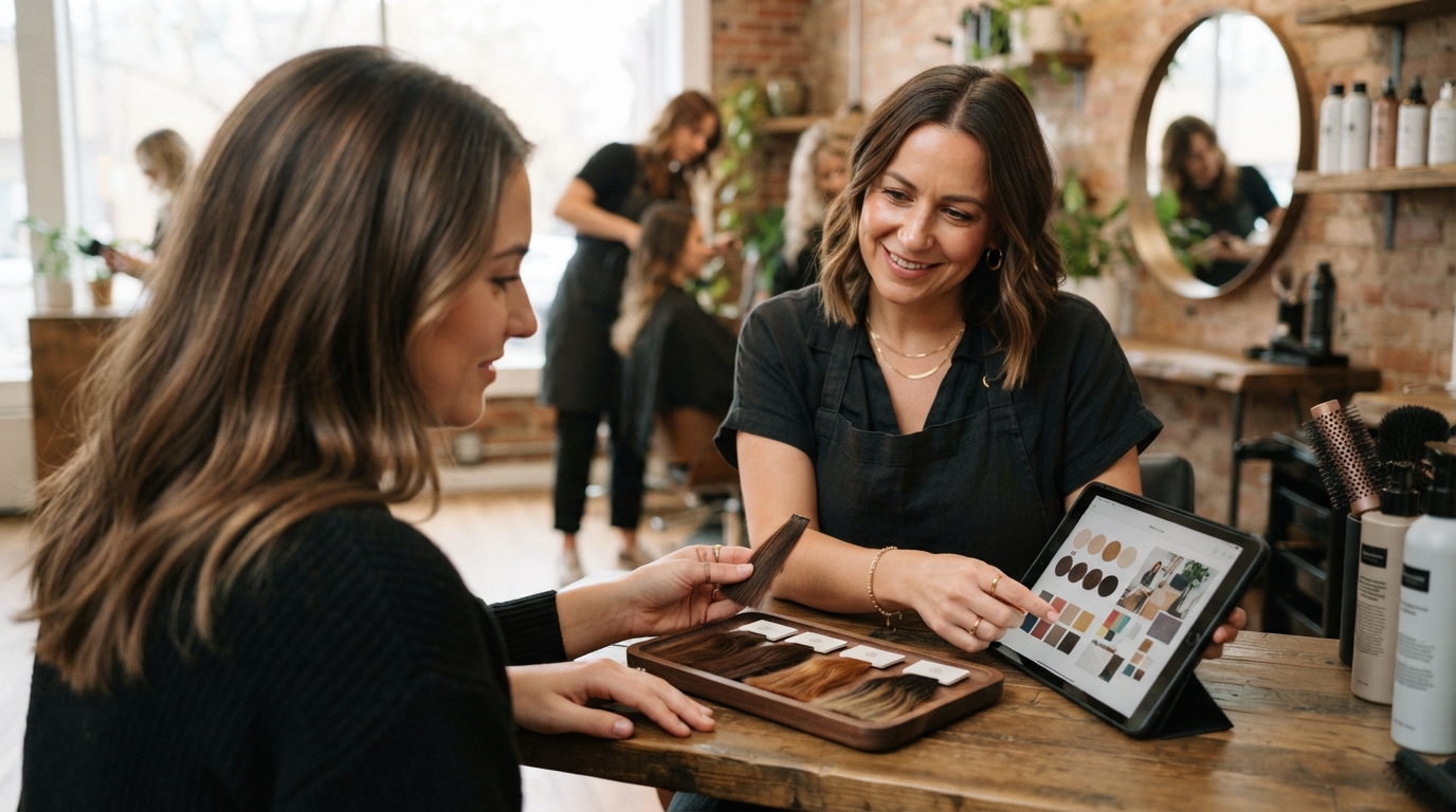 Hair color consultation for color melting