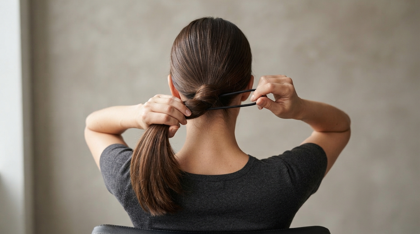 Securing a comfortable sculpted ponytail base