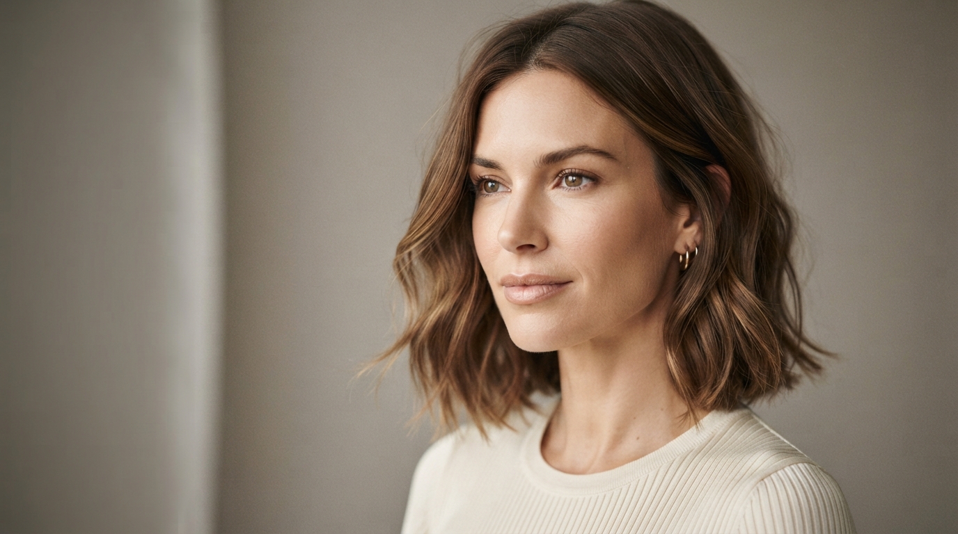 Soft wavy Boyfriend Bob haircut